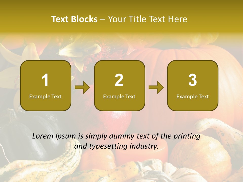 A Bunch Of Pumpkins And Squash On A Table PowerPoint Template
