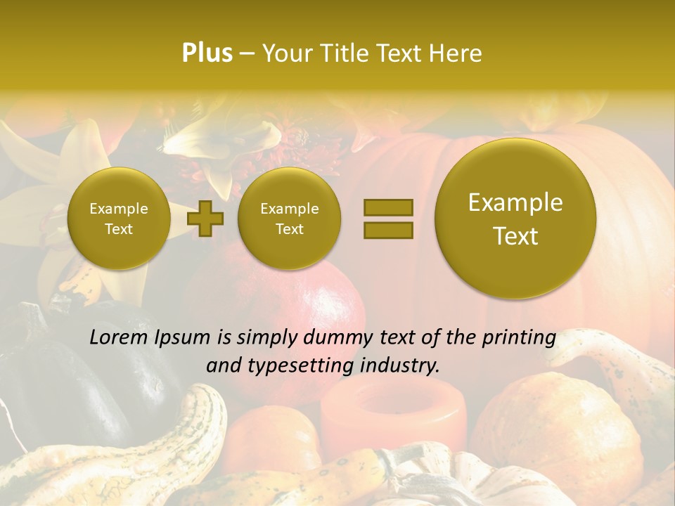 A Bunch Of Pumpkins And Squash On A Table PowerPoint Template