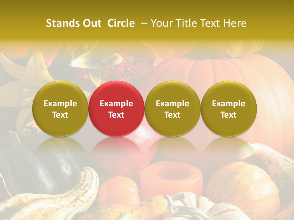 A Bunch Of Pumpkins And Squash On A Table PowerPoint Template