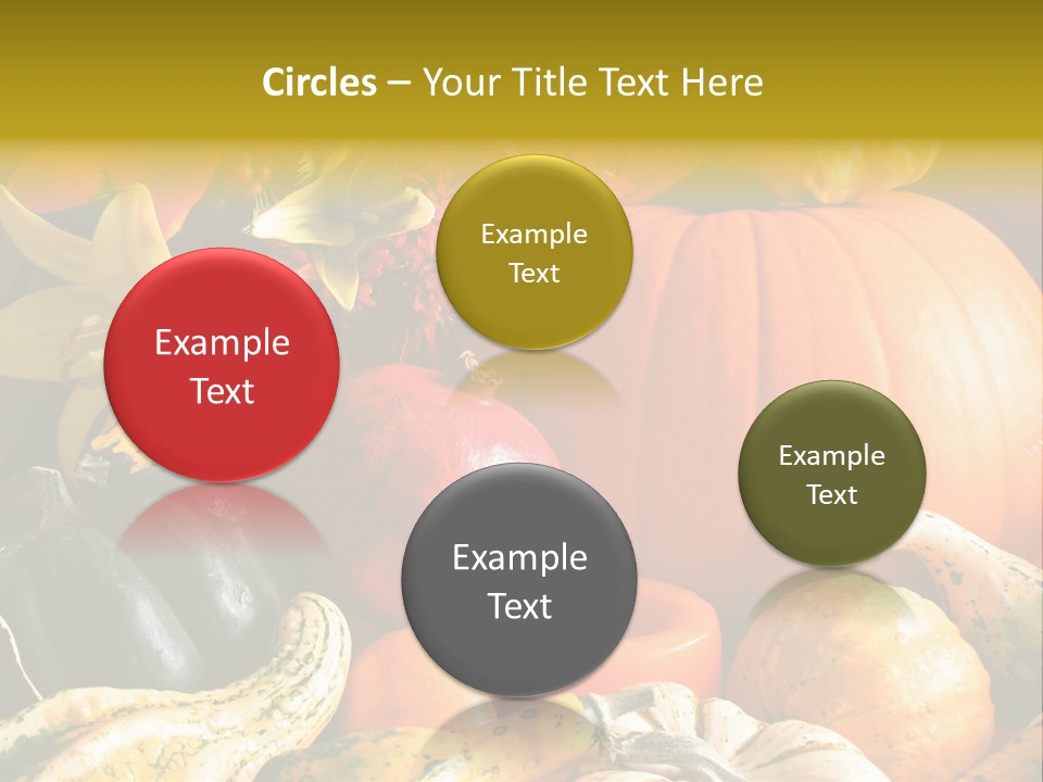 A Bunch Of Pumpkins And Squash On A Table PowerPoint Template