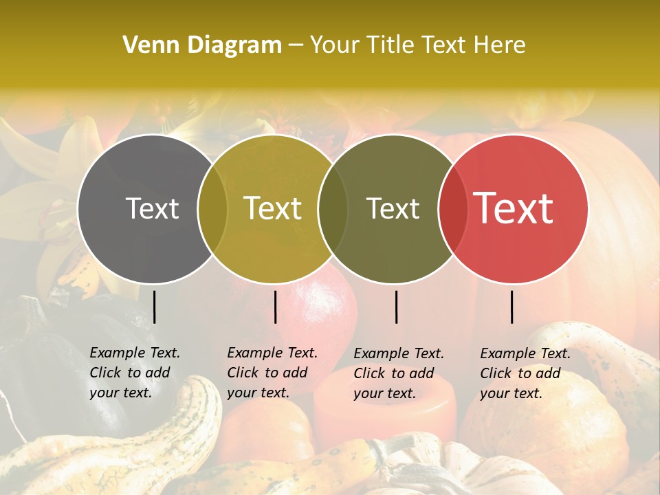 A Bunch Of Pumpkins And Squash On A Table PowerPoint Template