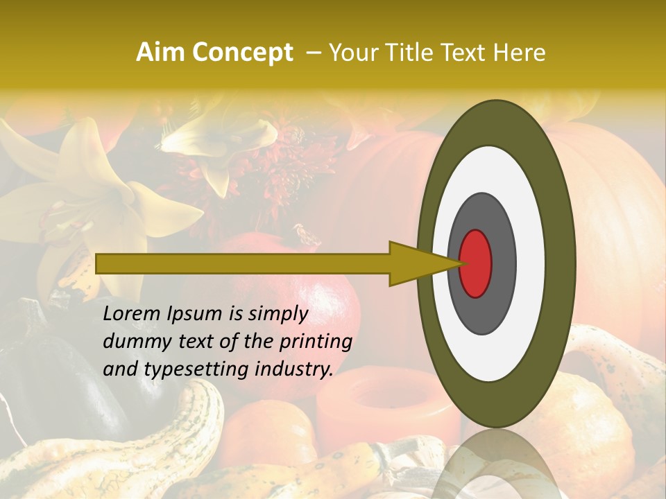 A Bunch Of Pumpkins And Squash On A Table PowerPoint Template
