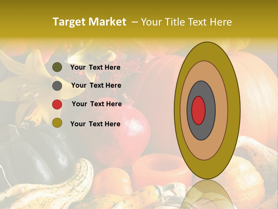 A Bunch Of Pumpkins And Squash On A Table PowerPoint Template