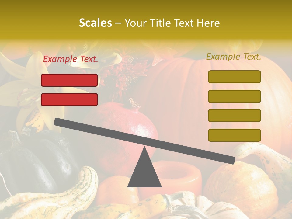 A Bunch Of Pumpkins And Squash On A Table PowerPoint Template