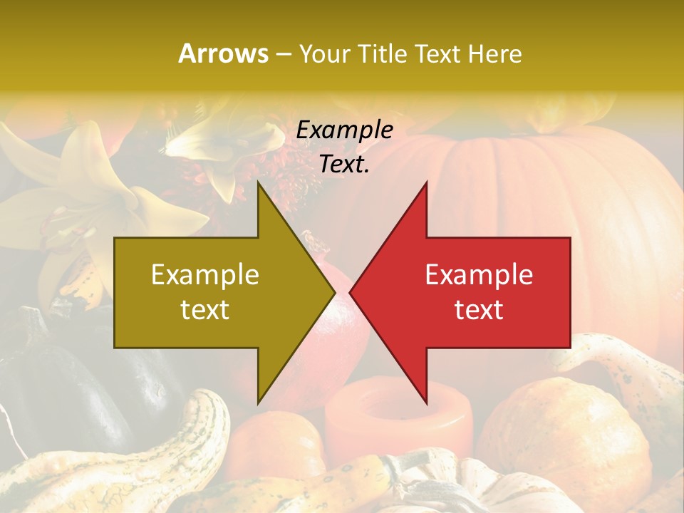 A Bunch Of Pumpkins And Squash On A Table PowerPoint Template