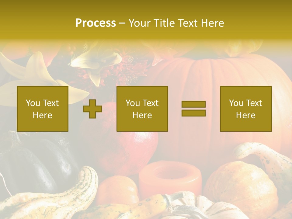 A Bunch Of Pumpkins And Squash On A Table PowerPoint Template