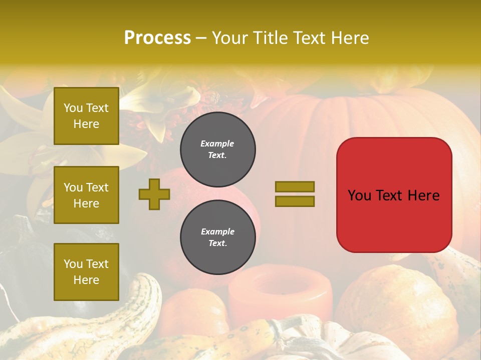 A Bunch Of Pumpkins And Squash On A Table PowerPoint Template