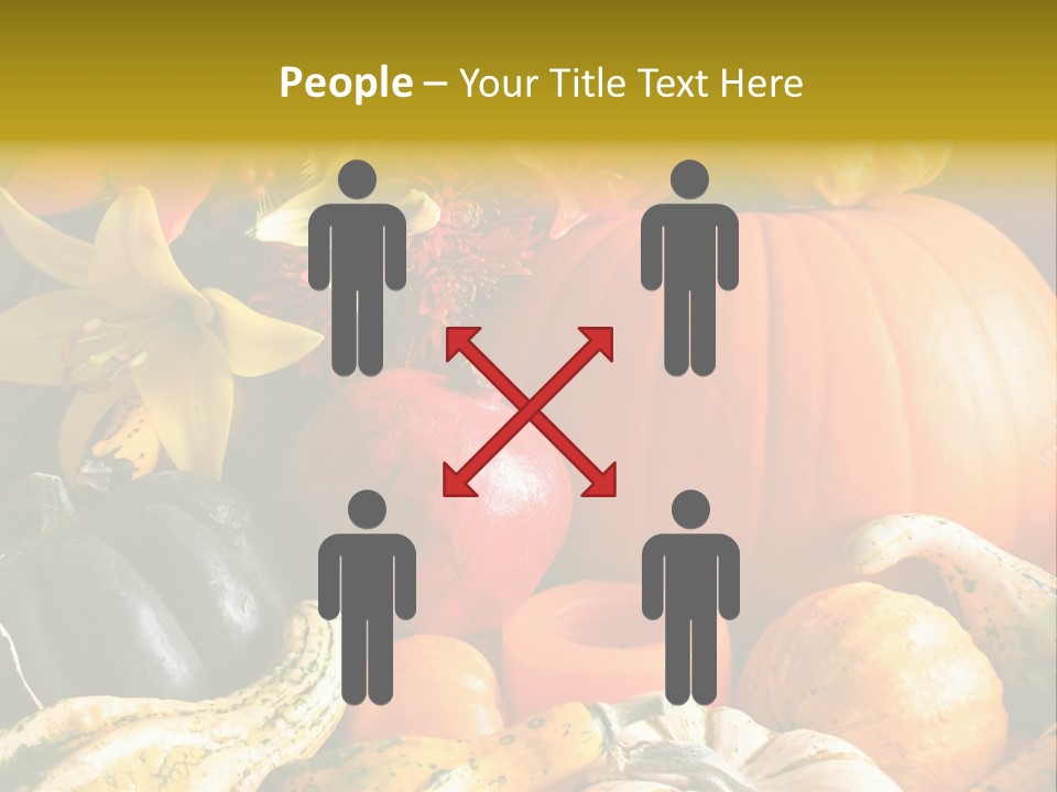A Bunch Of Pumpkins And Squash On A Table PowerPoint Template