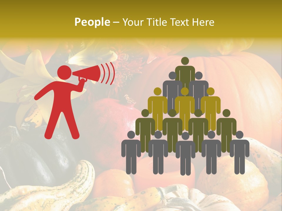 A Bunch Of Pumpkins And Squash On A Table PowerPoint Template