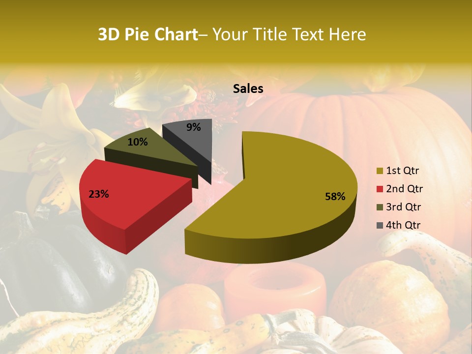 A Bunch Of Pumpkins And Squash On A Table PowerPoint Template