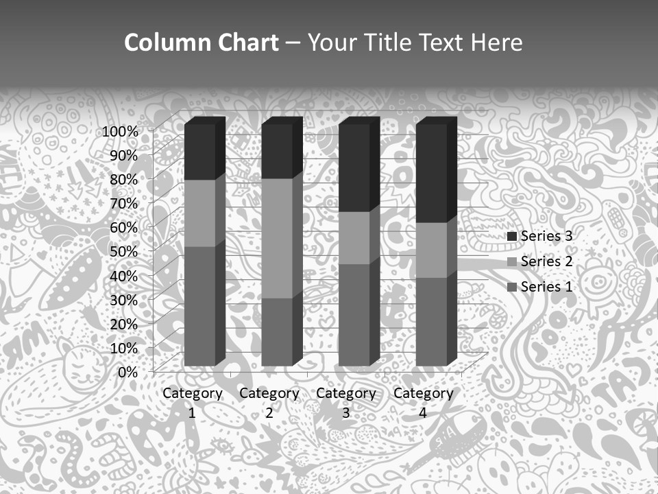 A Black And White Abstract Background With Lots Of Bubbles PowerPoint Template