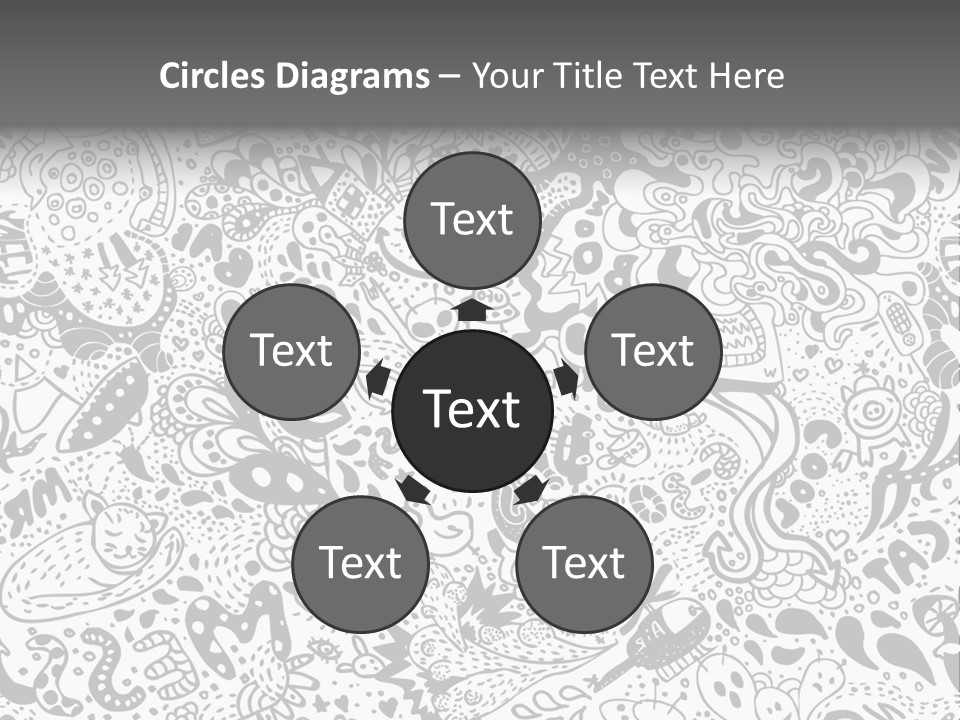 A Black And White Abstract Background With Lots Of Bubbles PowerPoint Template