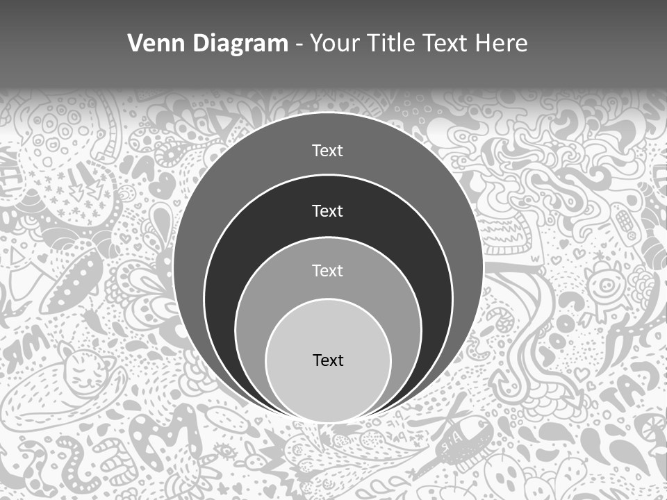 A Black And White Abstract Background With Lots Of Bubbles PowerPoint Template