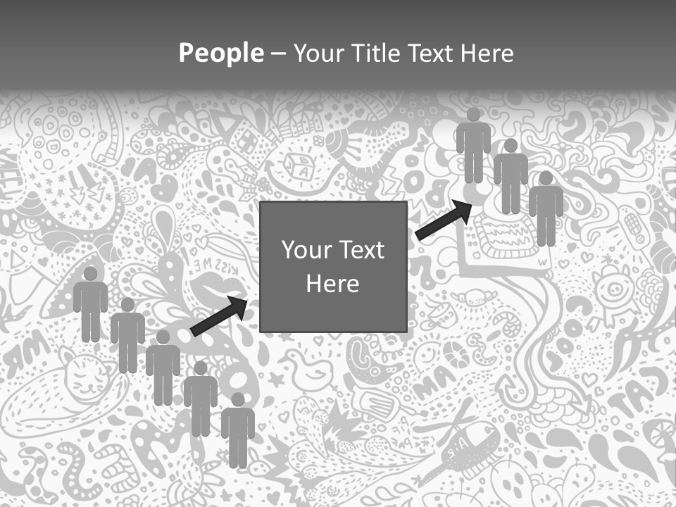 A Black And White Abstract Background With Lots Of Bubbles PowerPoint Template