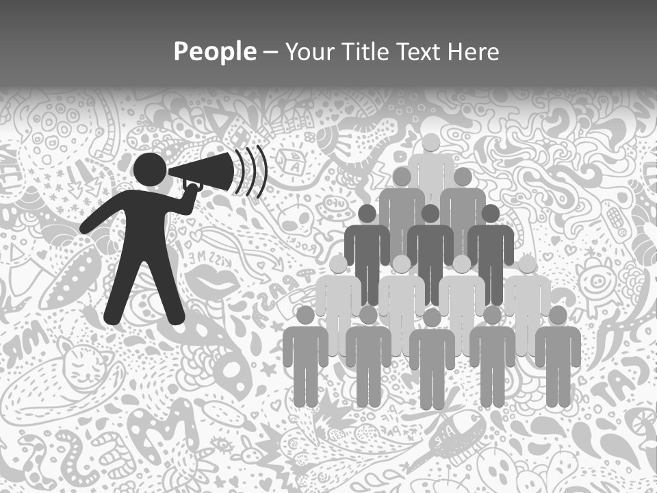 A Black And White Abstract Background With Lots Of Bubbles PowerPoint Template