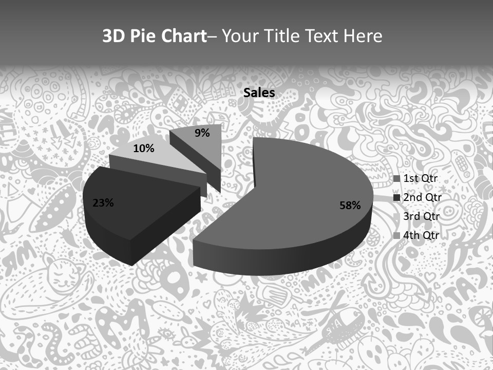 A Black And White Abstract Background With Lots Of Bubbles PowerPoint Template