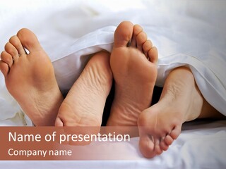 A Person Laying In Bed With Their Feet Up PowerPoint Template