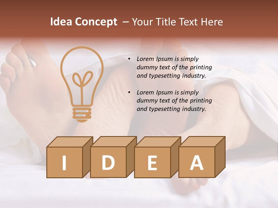 A Person Laying In Bed With Their Feet Up PowerPoint Template