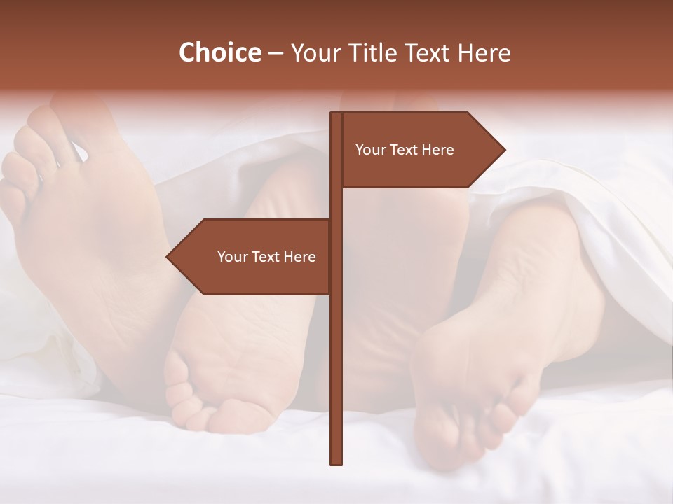 A Person Laying In Bed With Their Feet Up PowerPoint Template
