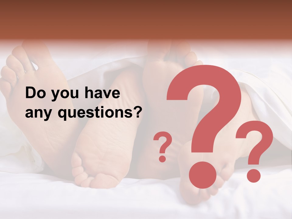 A Person Laying In Bed With Their Feet Up PowerPoint Template
