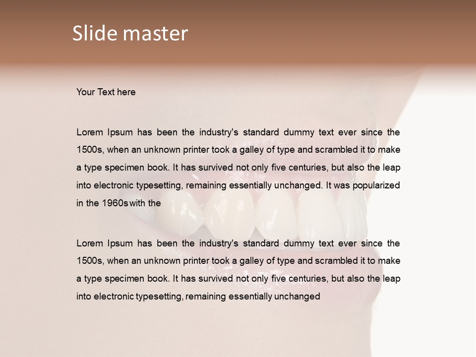 A Woman's Smile With A Missing Tooth PowerPoint Template