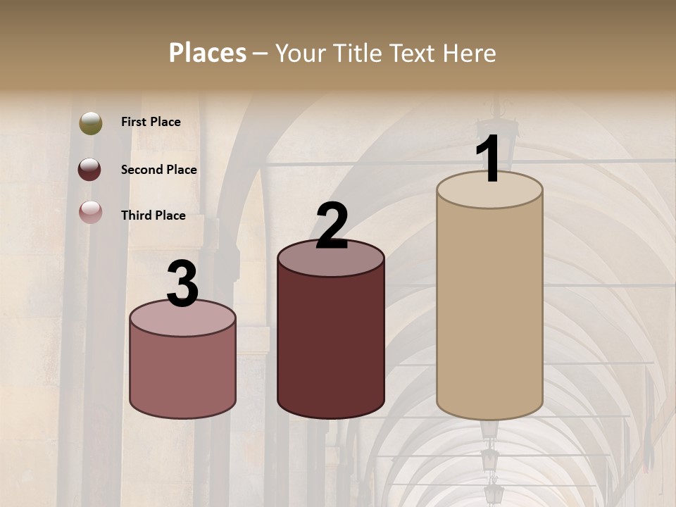 A Long Hallway With A Row Of Lamps Hanging From The Ceiling PowerPoint Template