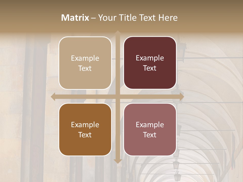 A Long Hallway With A Row Of Lamps Hanging From The Ceiling PowerPoint Template