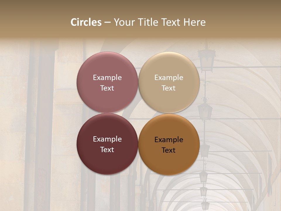 A Long Hallway With A Row Of Lamps Hanging From The Ceiling PowerPoint Template