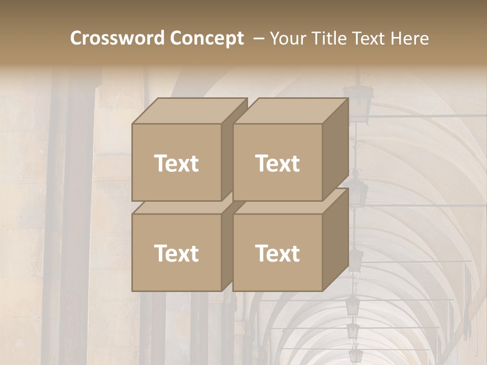 A Long Hallway With A Row Of Lamps Hanging From The Ceiling PowerPoint Template