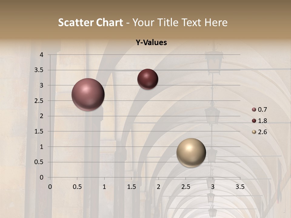 A Long Hallway With A Row Of Lamps Hanging From The Ceiling PowerPoint Template