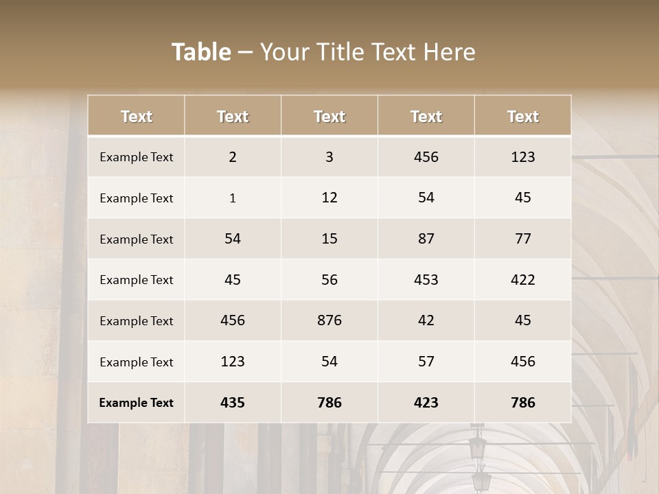 A Long Hallway With A Row Of Lamps Hanging From The Ceiling PowerPoint Template