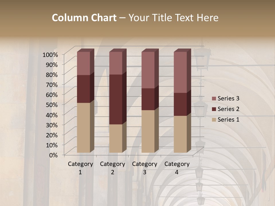 A Long Hallway With A Row Of Lamps Hanging From The Ceiling PowerPoint Template