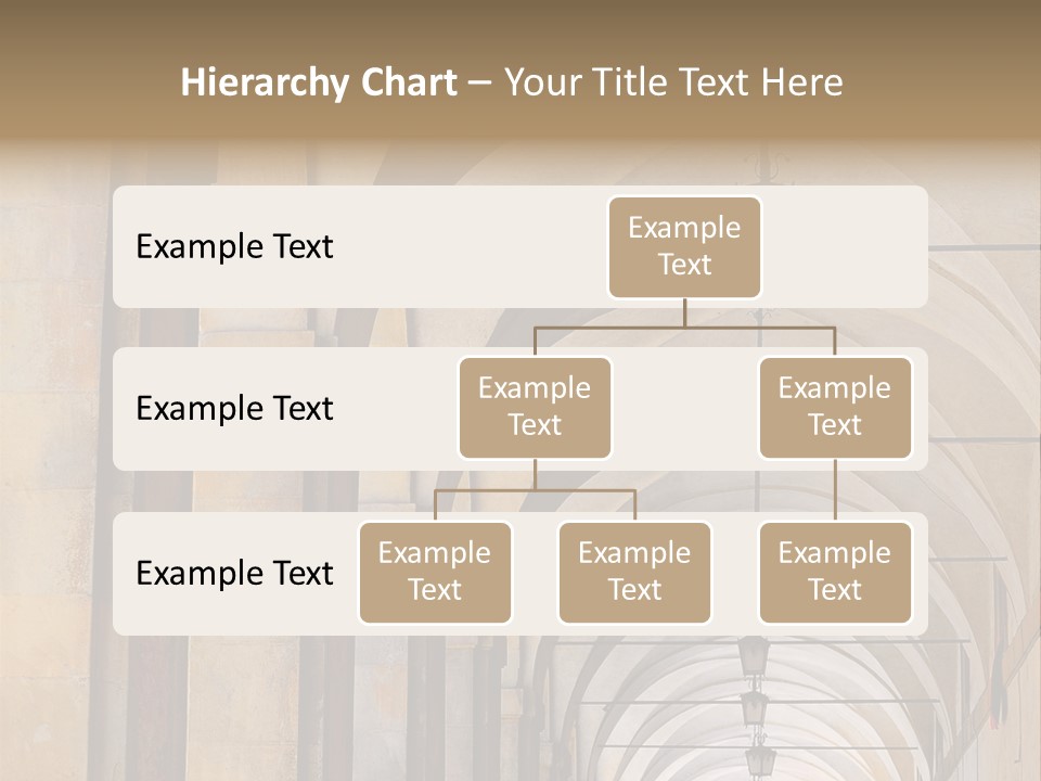 A Long Hallway With A Row Of Lamps Hanging From The Ceiling PowerPoint Template