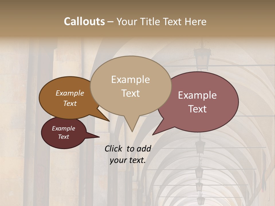 A Long Hallway With A Row Of Lamps Hanging From The Ceiling PowerPoint Template