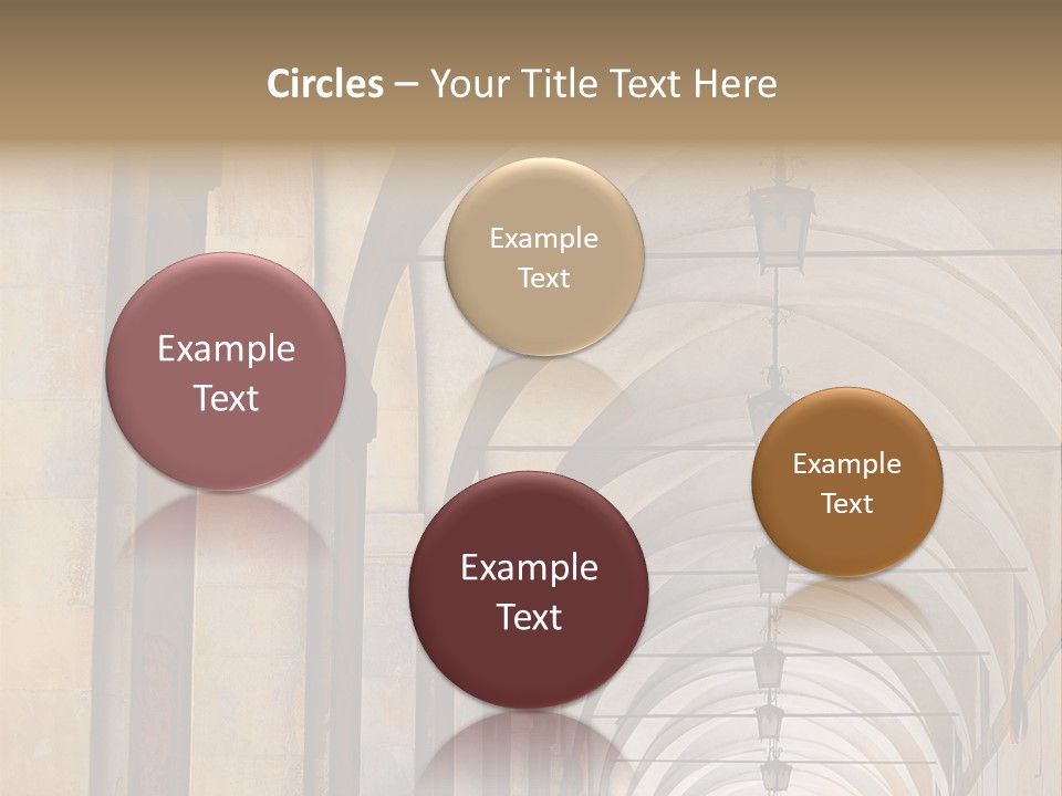 A Long Hallway With A Row Of Lamps Hanging From The Ceiling PowerPoint Template