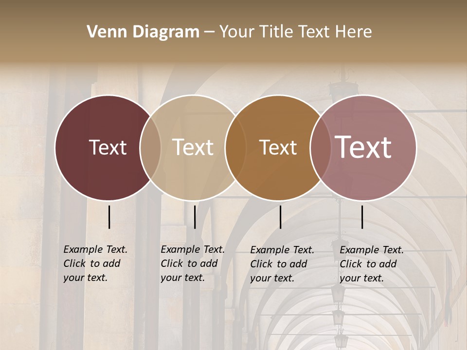 A Long Hallway With A Row Of Lamps Hanging From The Ceiling PowerPoint Template