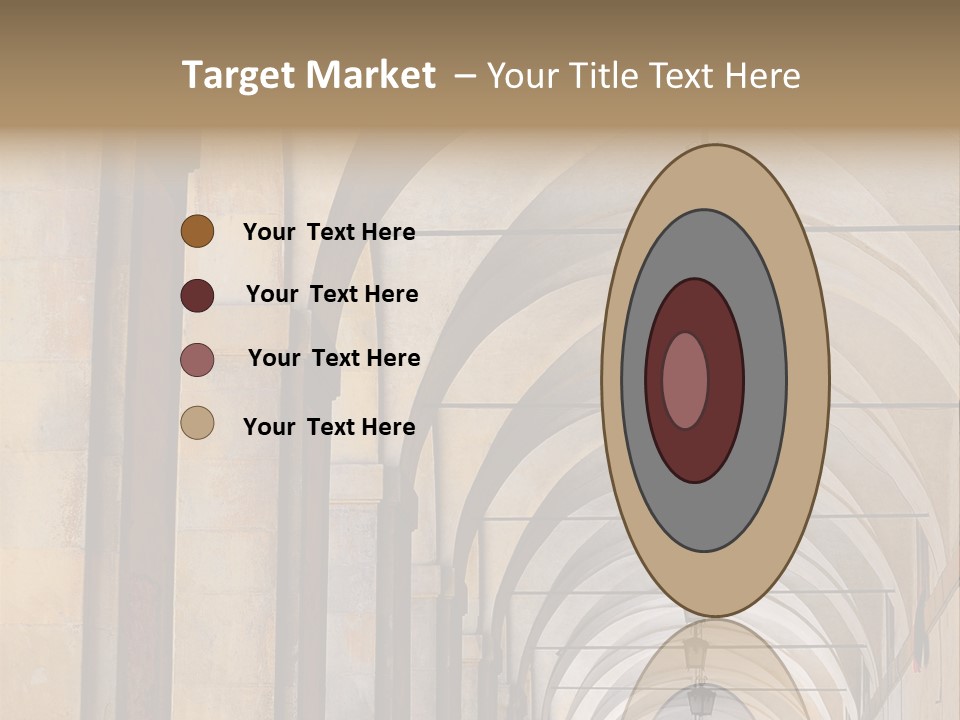 A Long Hallway With A Row Of Lamps Hanging From The Ceiling PowerPoint Template