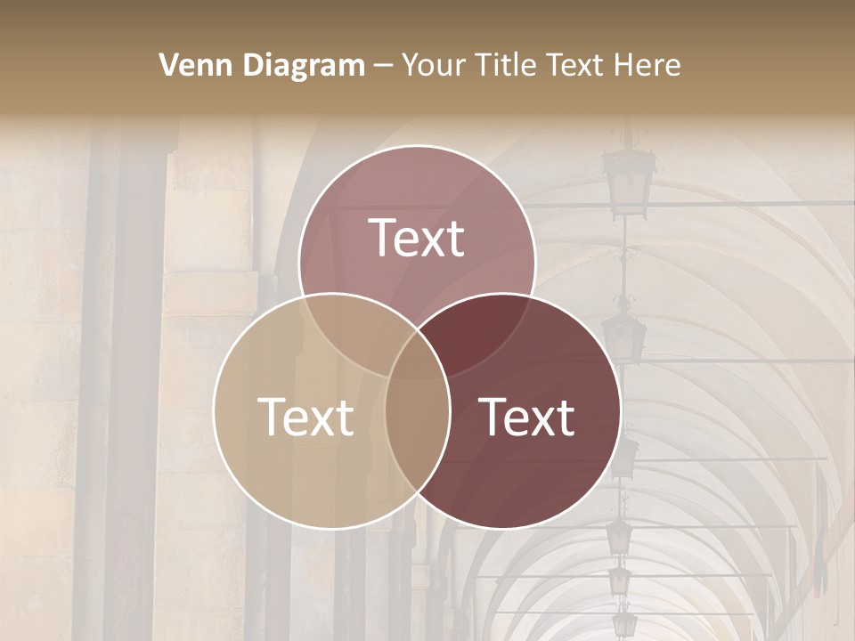 A Long Hallway With A Row Of Lamps Hanging From The Ceiling PowerPoint Template