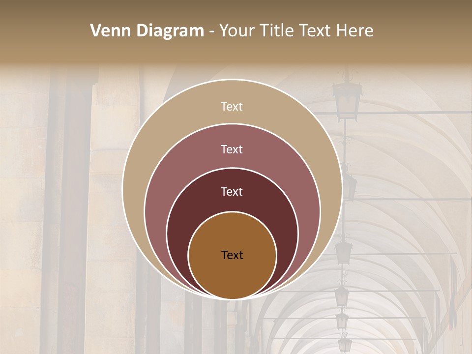 A Long Hallway With A Row Of Lamps Hanging From The Ceiling PowerPoint Template