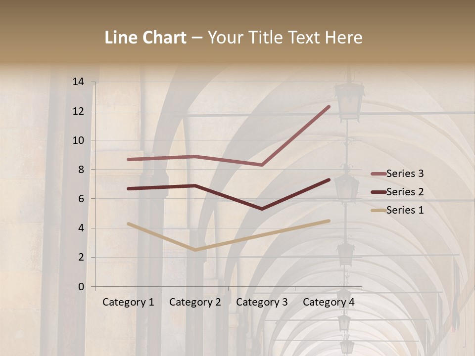 A Long Hallway With A Row Of Lamps Hanging From The Ceiling PowerPoint Template