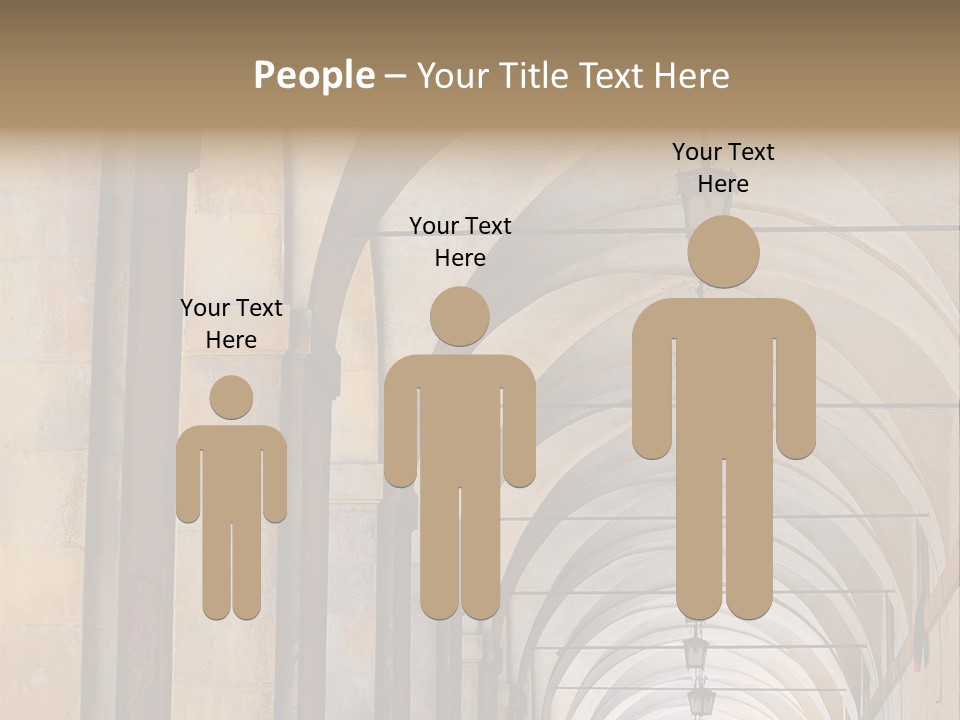 A Long Hallway With A Row Of Lamps Hanging From The Ceiling PowerPoint Template