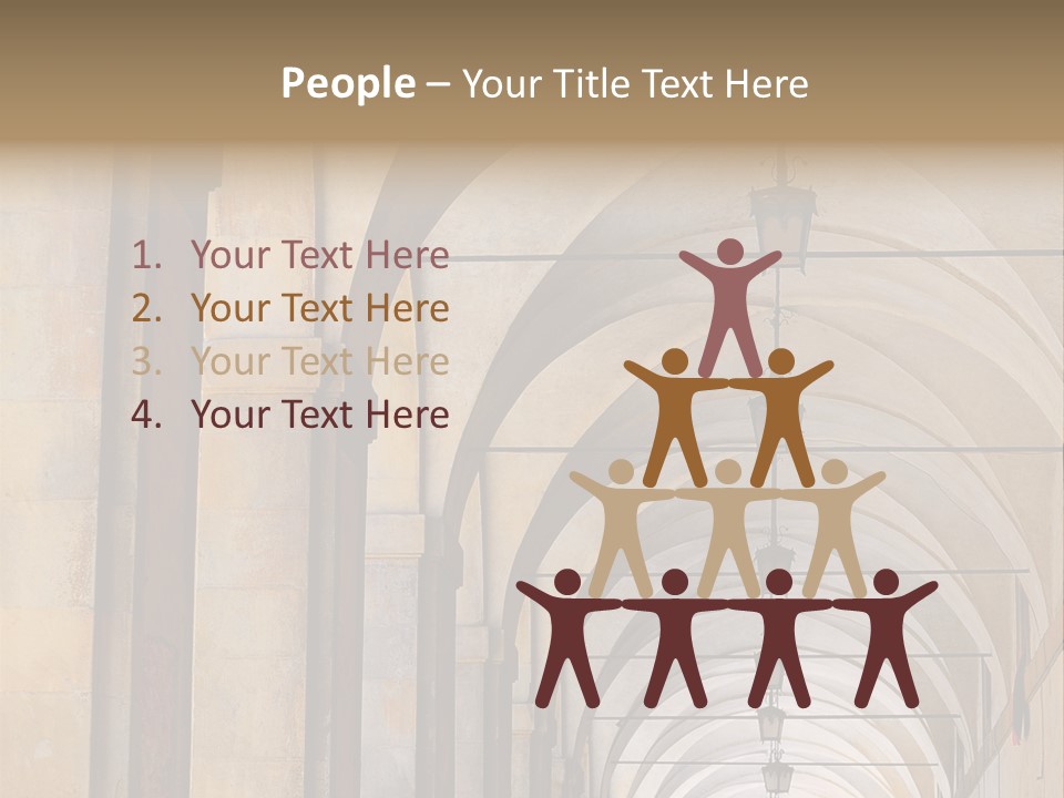 A Long Hallway With A Row Of Lamps Hanging From The Ceiling PowerPoint Template