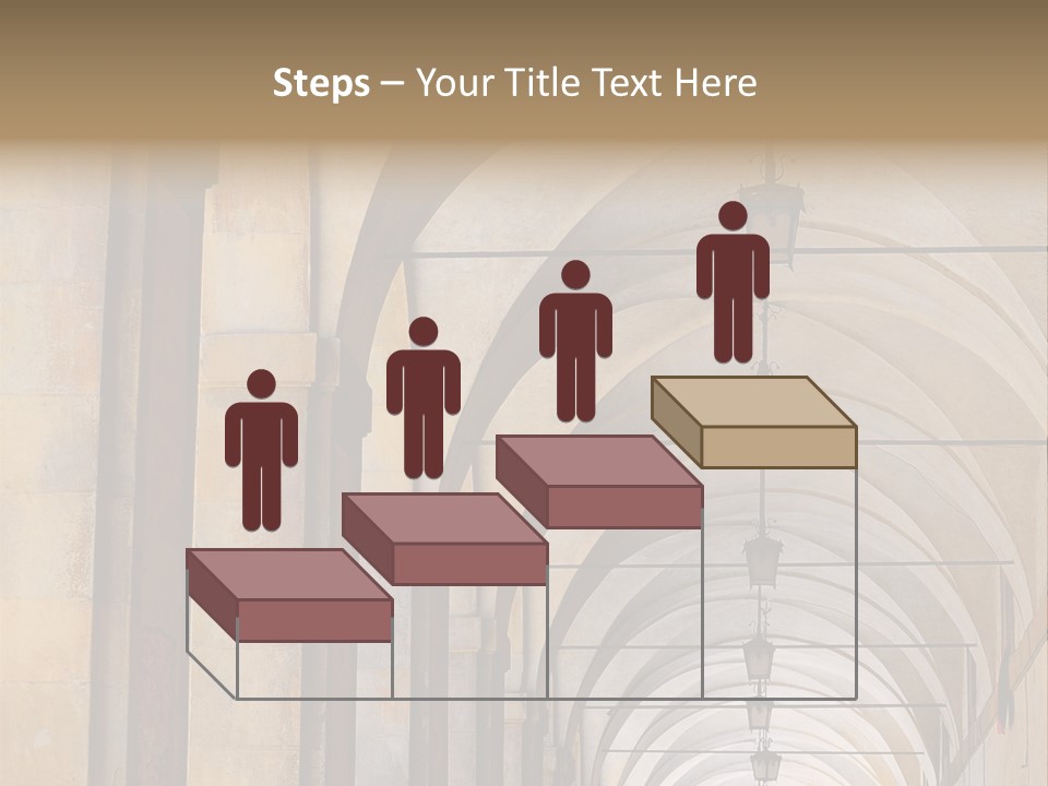 A Long Hallway With A Row Of Lamps Hanging From The Ceiling PowerPoint Template