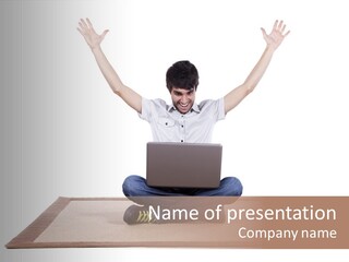 Showcase Portrait Center PowerPoint Template