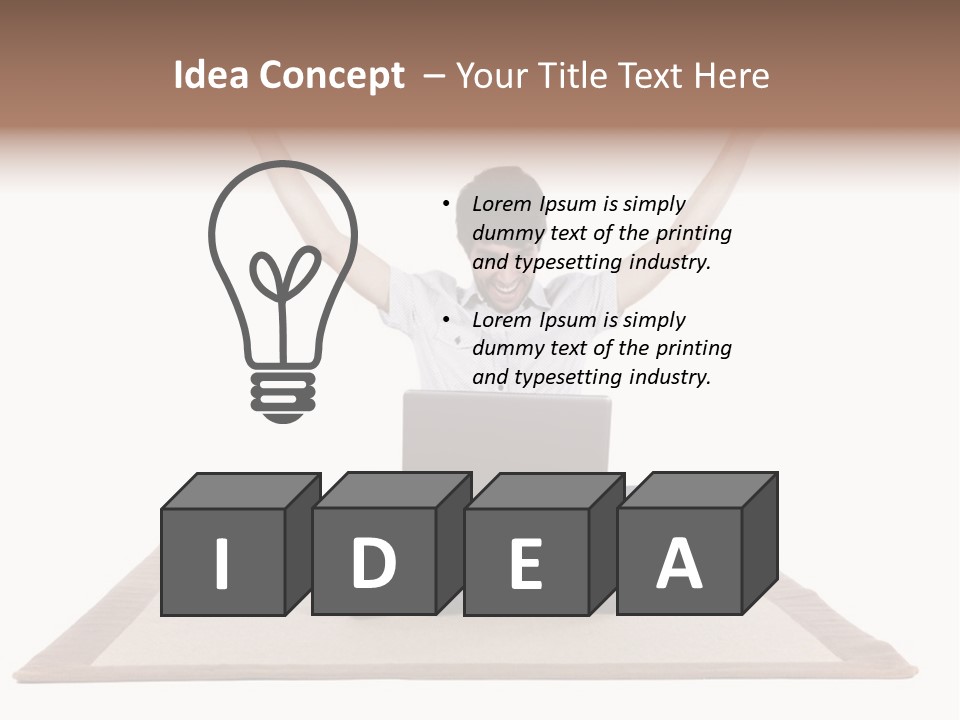 Showcase Portrait Center PowerPoint Template