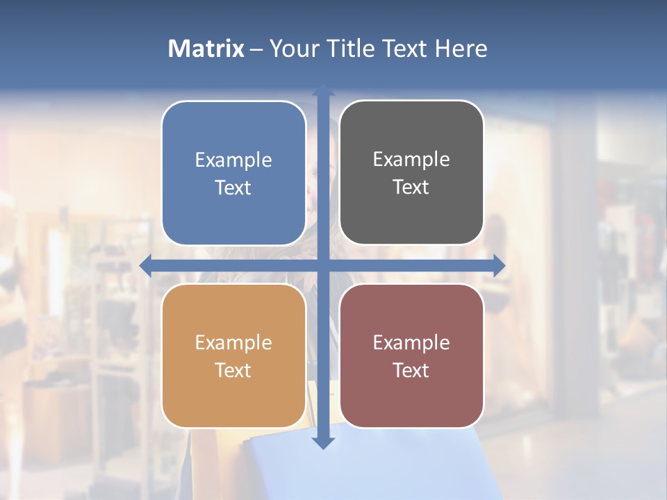 A Woman Holding Shopping Bags In Front Of A Store PowerPoint Template