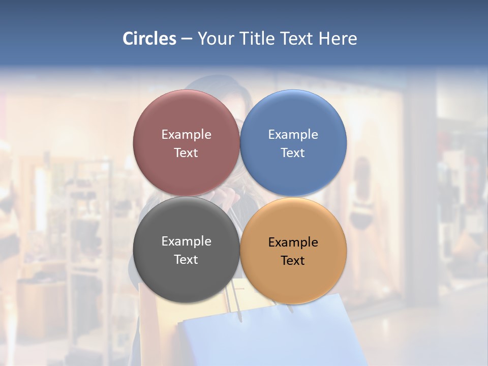 A Woman Holding Shopping Bags In Front Of A Store PowerPoint Template