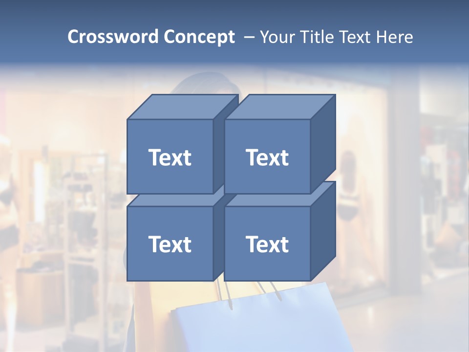 A Woman Holding Shopping Bags In Front Of A Store PowerPoint Template