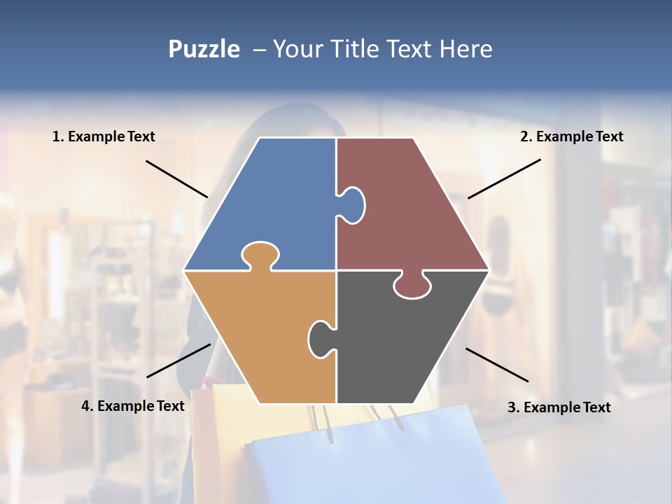 A Woman Holding Shopping Bags In Front Of A Store PowerPoint Template