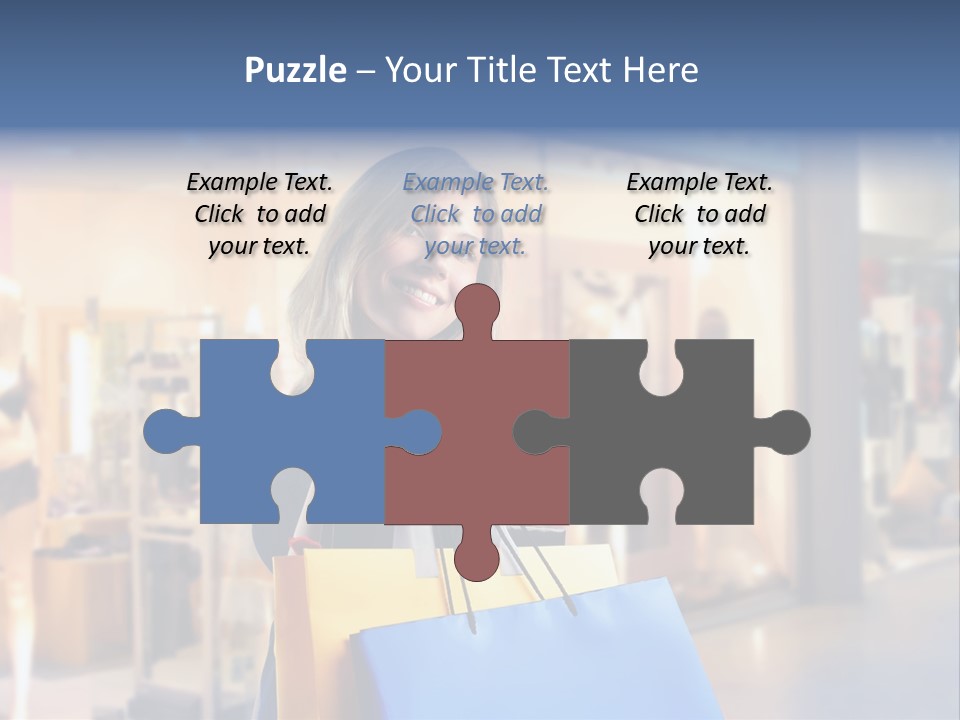 A Woman Holding Shopping Bags In Front Of A Store PowerPoint Template